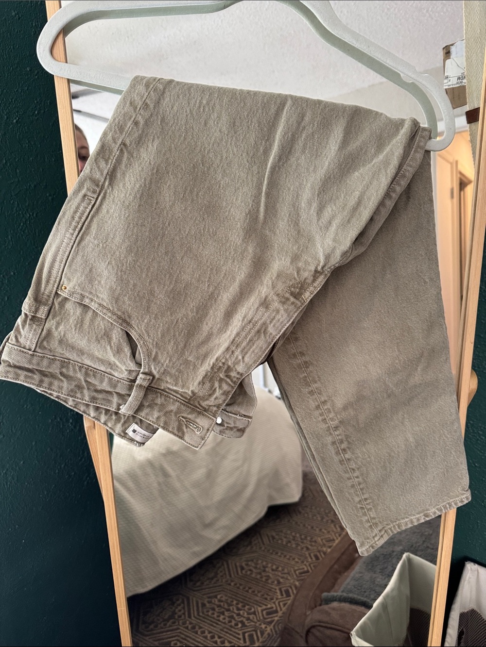 Zara Olive-Beige Straight Leg Jeans
